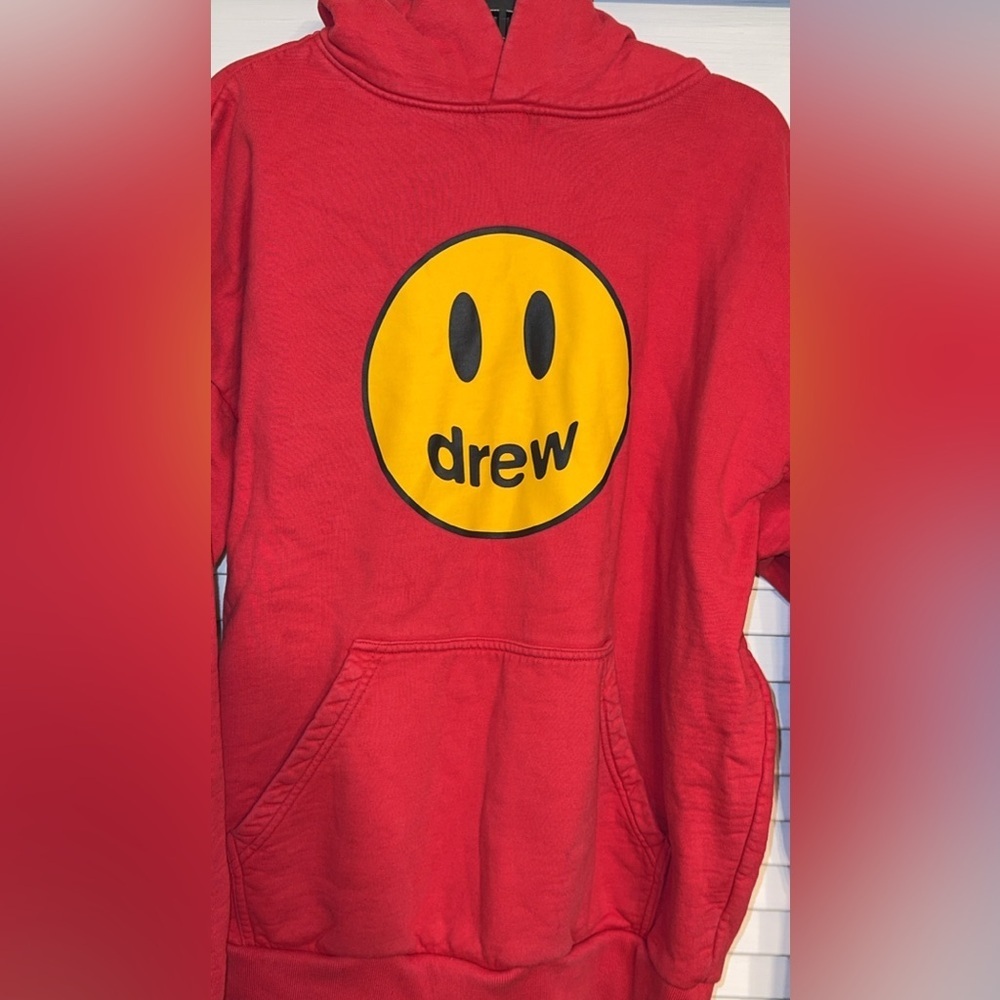 Drew House Authentic XXS Red Smiley Face Oversized Unisex Hoodie Sweatshirt